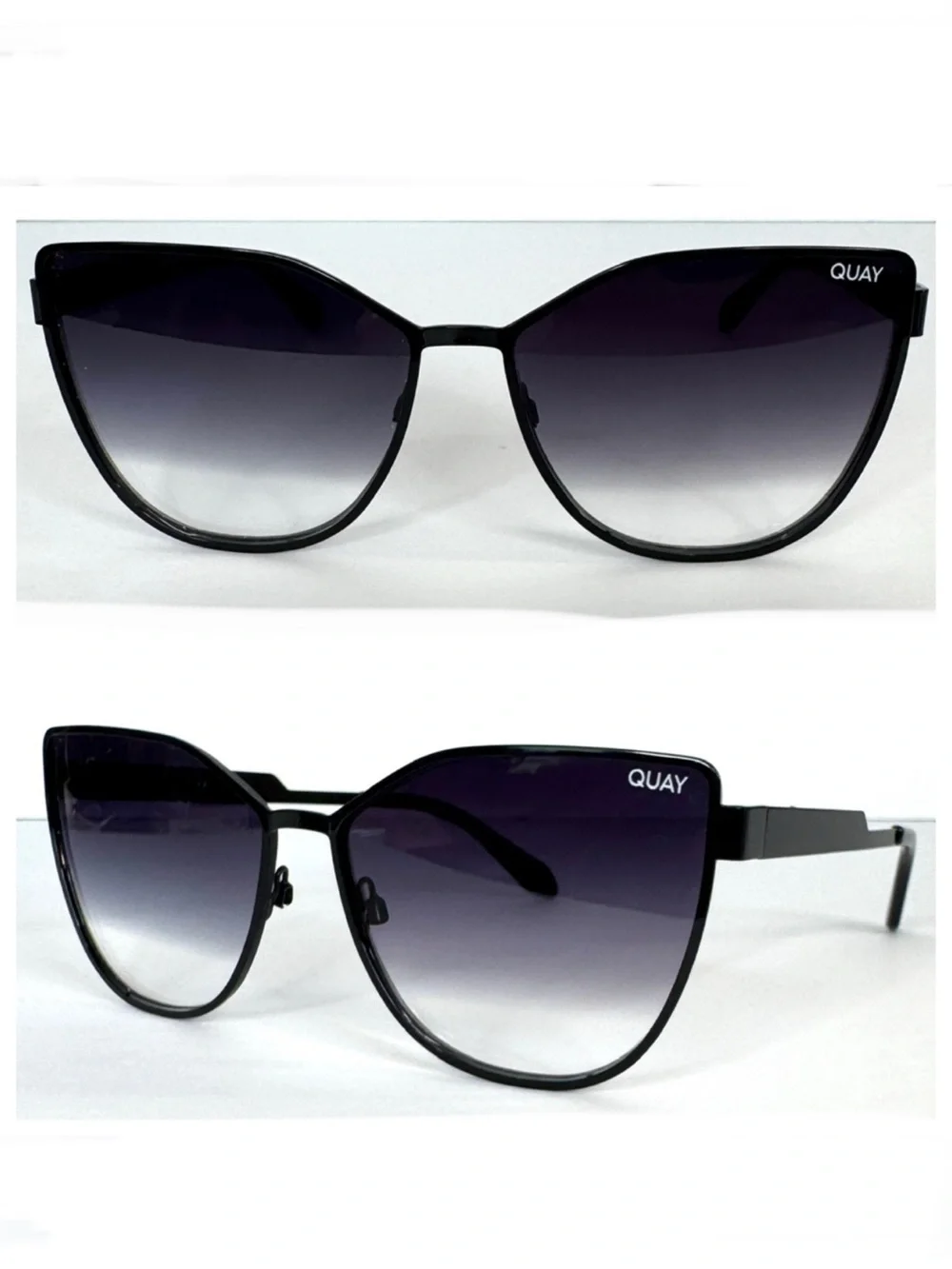 QUAY AUSTRALIA In Pursuit Cat Eye Sunglasses Black Fade